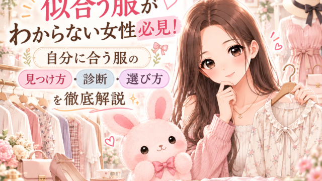 似合う服がわからない女性に向けて、自分に合う服の見つけ方・診断・選び方を紹介する櫻根あゆとうさ先生のイラスト