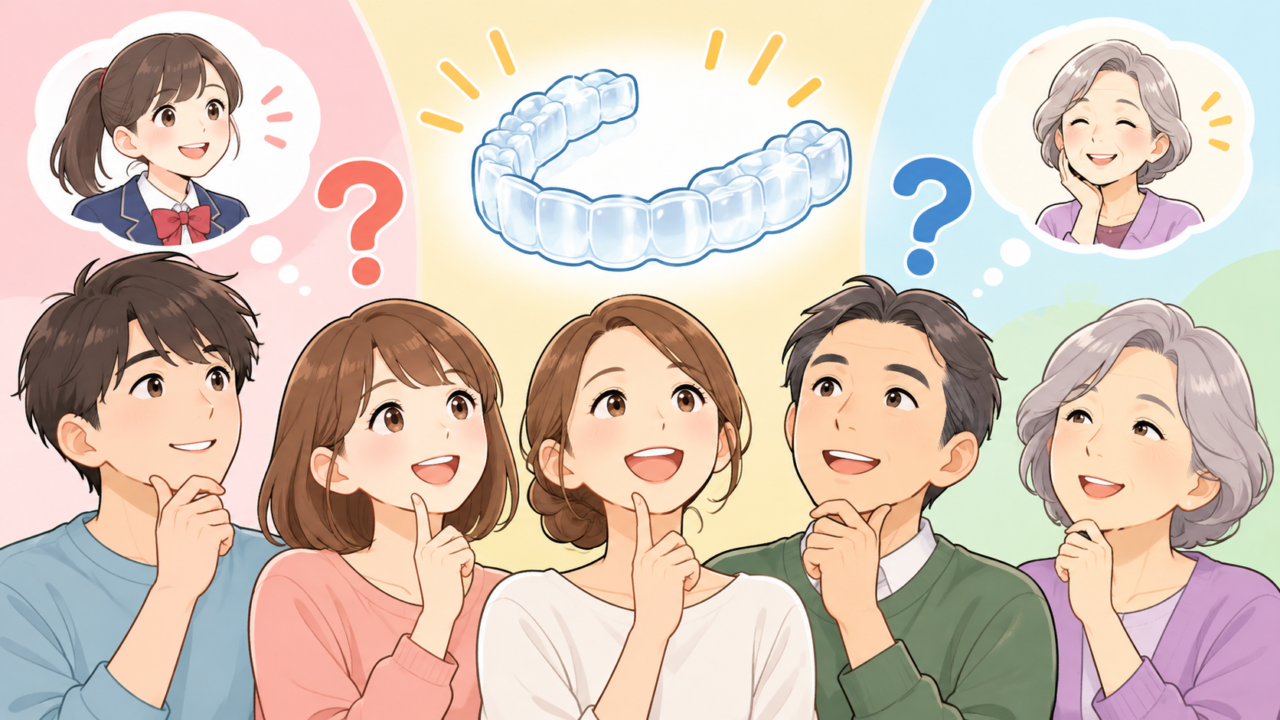 子どもから高齢者までマウスピース矯正ができる年齢について考える人たち