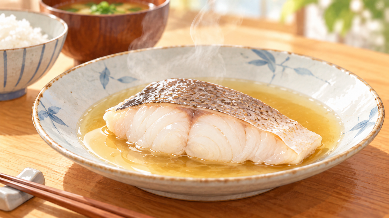 白身魚の蒸し煮