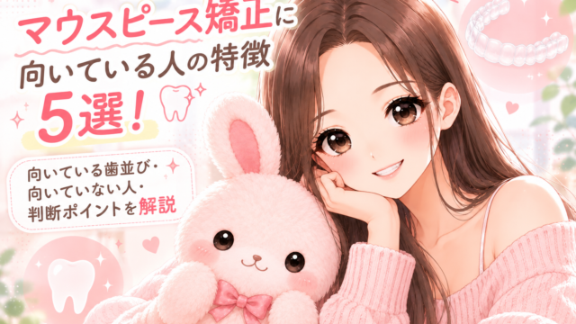 マウスピース矯正に向いている人の特徴5選を紹介する櫻根あゆとうさ先生のイラスト